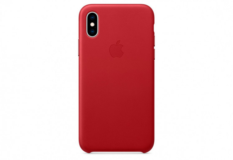 Чехол Apple Leather Case для iPhone XS, (PRODUCT)RED