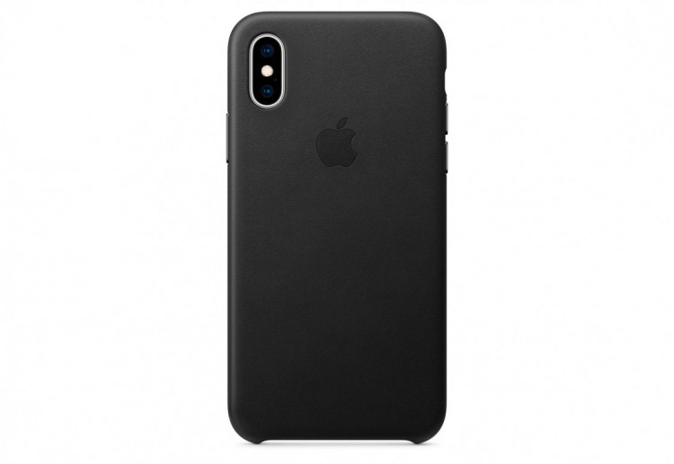 Чехол Apple Leather Case для iPhone XS, чёрный