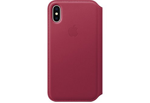 Чехол Apple Leather Folio для iPhone X «лесная ягода»