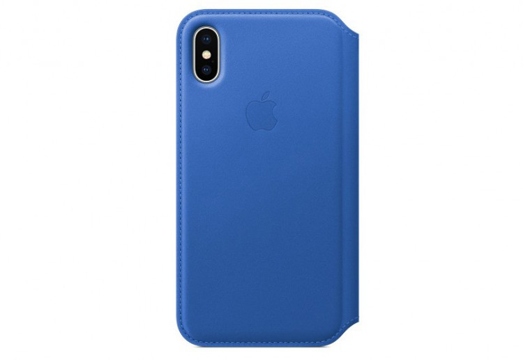 Чехол Apple Leather Folio для iPhone X «синий аргон»