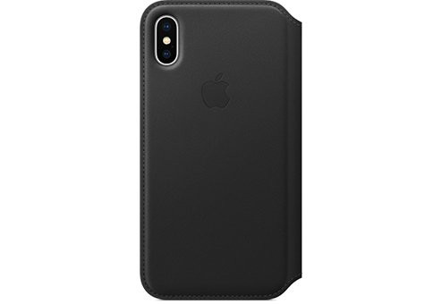 Чехол Apple Leather Folio для iPhone X чёрный