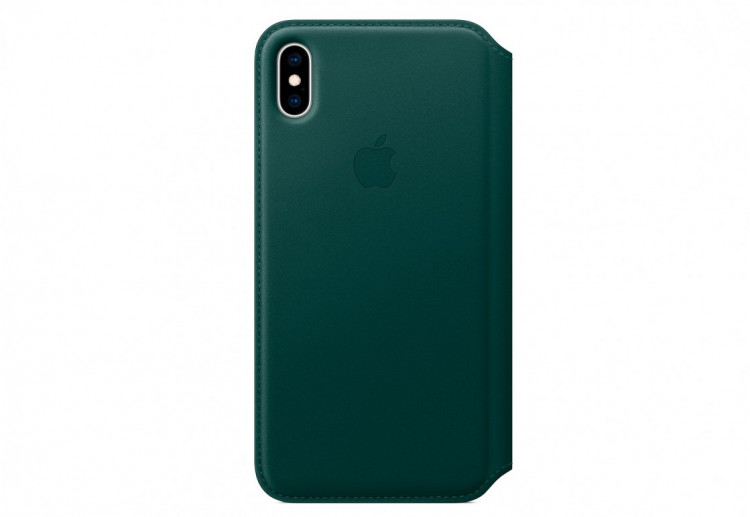 Чехол Apple Leather Folio для iPhone XS Max, «зелёный лес»