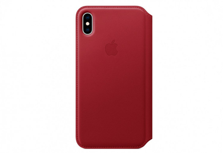 Чехол Apple Leather Folio для iPhone XS Max, (PRODUCT)RED