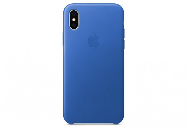 Чехол Apple Leather Case для iPhone X «синий аргон»