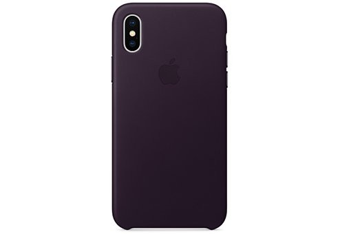 Чехол Apple Leather Case для iPhone X баклажановый