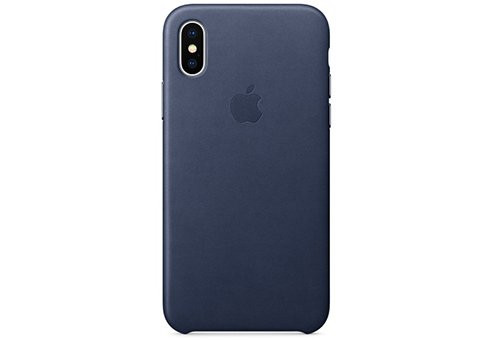 Чехол Apple Leather Case для iPhone X тёмно-синий