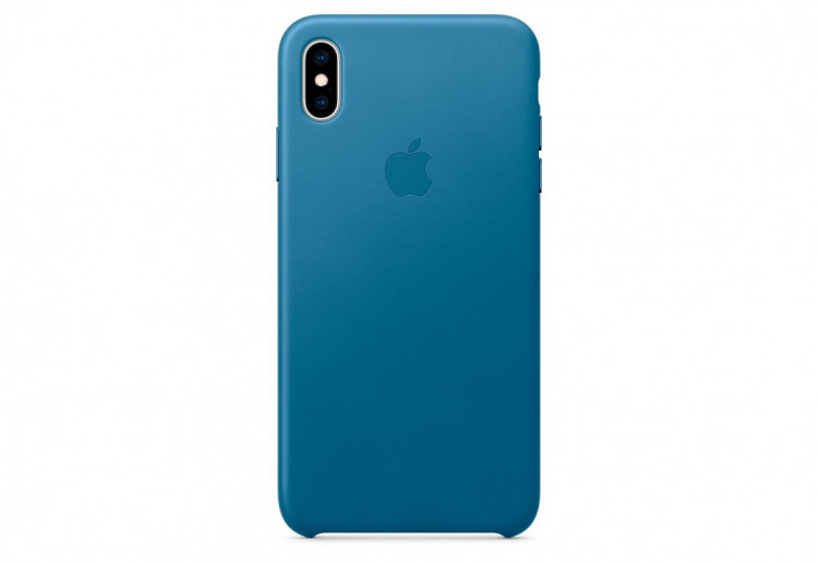 Чехол Apple Leather Case для iPhone XS Max, «лазурная волна»