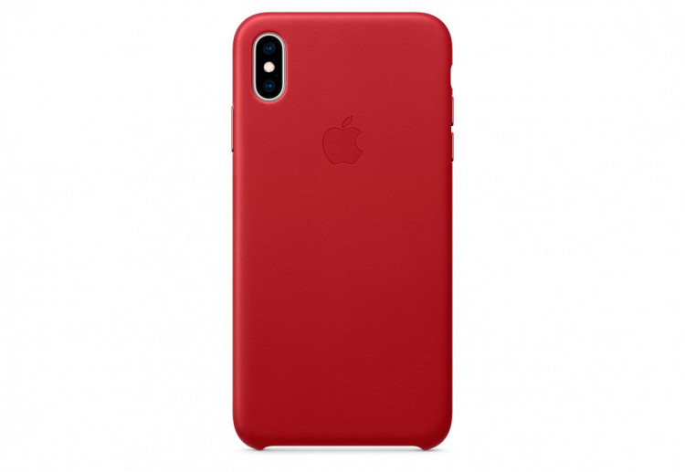 Чехол Apple Leather Case для iPhone XS Max, (PRODUCT)RED