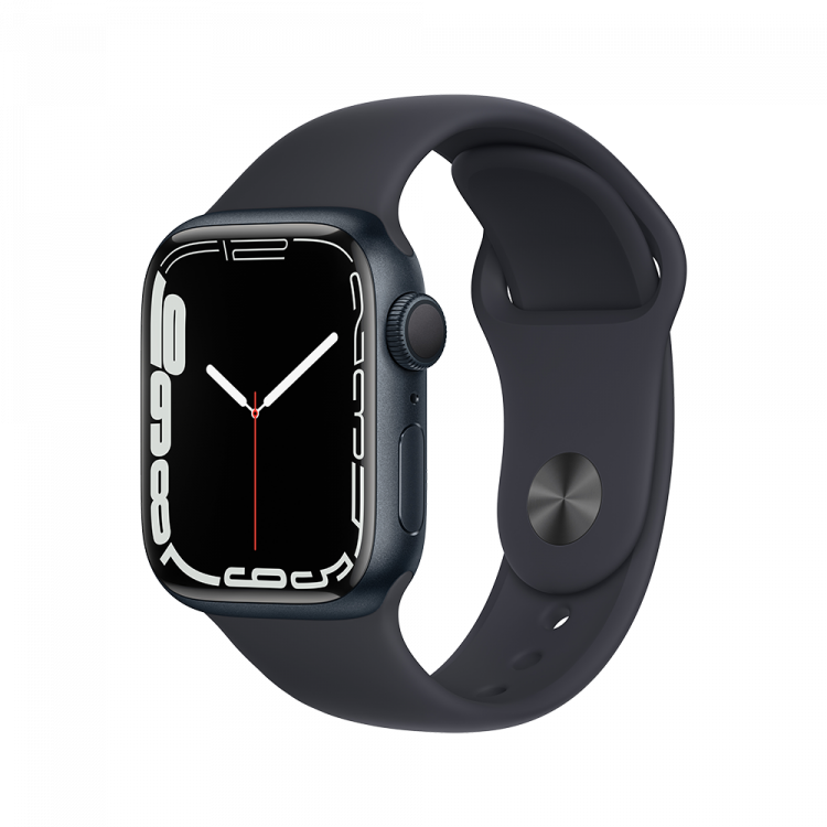 Apple Watch Series 7 41 мм Тёмная ночь, спортивный ремешок цвета тёмная ночь