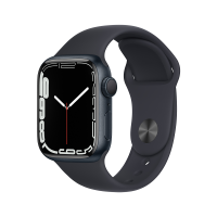 Apple Watch Series 7 45 мм Тёмная ночь, спортивный ремешок цвета тёмная ночь 